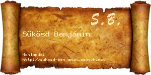Sükösd Benjámin névjegykártya