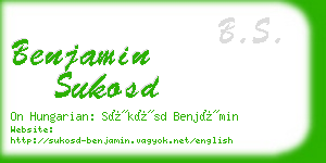 benjamin sukosd business card